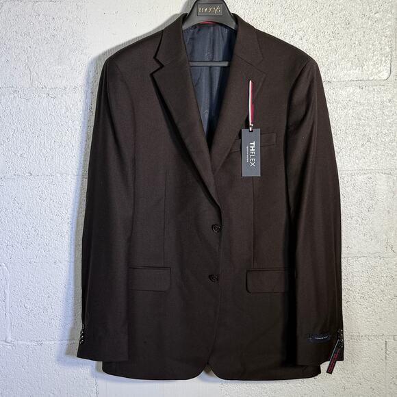 Tommy Hilfiger Men's Modern-Fit Stretch Wool Suit Jacket - Dark Brown 42L $450 - Picture 1 of 8
